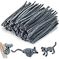RAINFLOW Pipe Cleaners Craft Supplies - Chenille Stems Fuzzy Craft Wire for Handicrafts Twisting Stick DIY for Craft Bouquets Animals Halloween Christmas Easter Birthday 200 PCS (Gray)