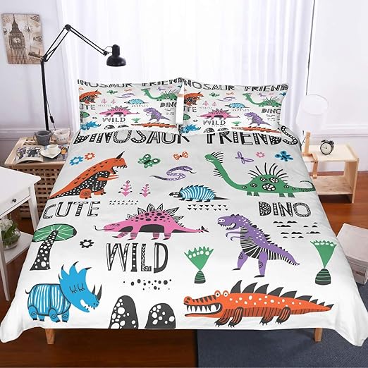 purple dinosaur bedding
