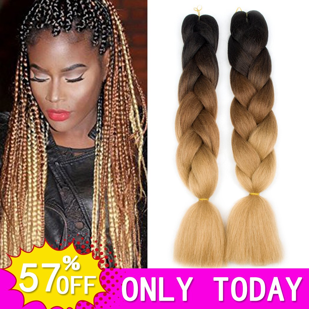 Amazoncom HVAXING 24 Inch Ombre Jumbo Braiding Hair Extensions