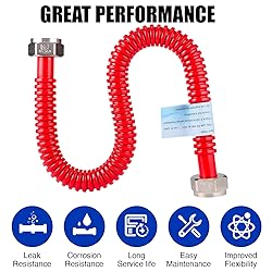 2 Pack, Hot & Cold Water Heater Hose 1" FIP x