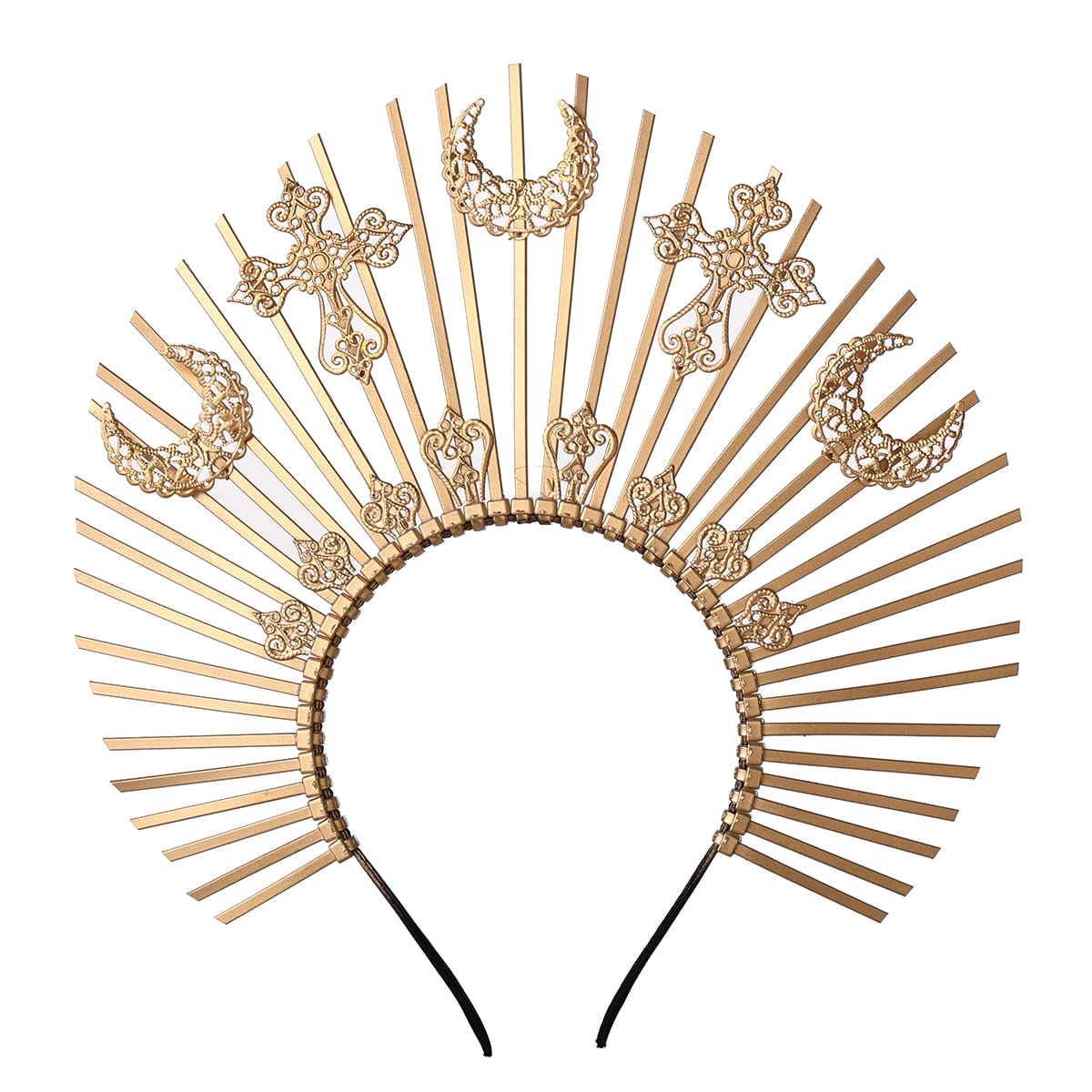 Gothic Halo Zip Tie Crown Headband Halo Headdress Feather Goth Headband Halloween Costume