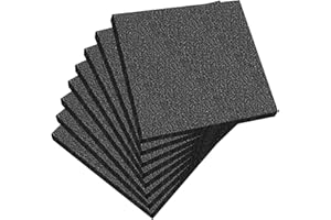 Frienda 8 Pcs Polyethylene Foam Sheet, 12 x 12 x 0.5 Inch Cuttable Packing Foam Pad Cushioning for Tool Box, Cases Craft Shipping Moving and Storage (Black)
