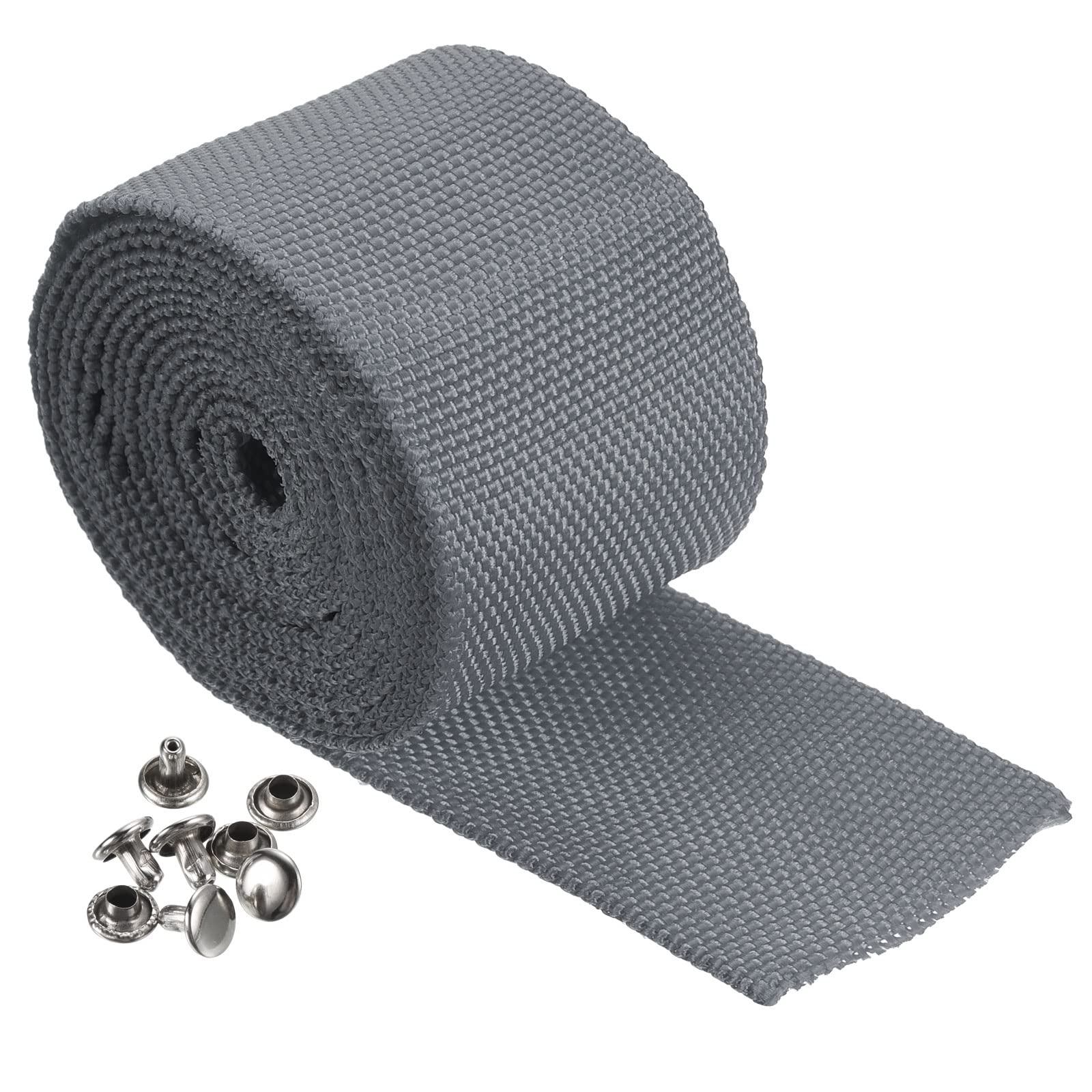 PATIKIL Winch Rope Protector 2m/6.56ft, Polyester Protective Sleeve with Buckle Universal for 4.5cm/1.77in Width Cable Line, Grey