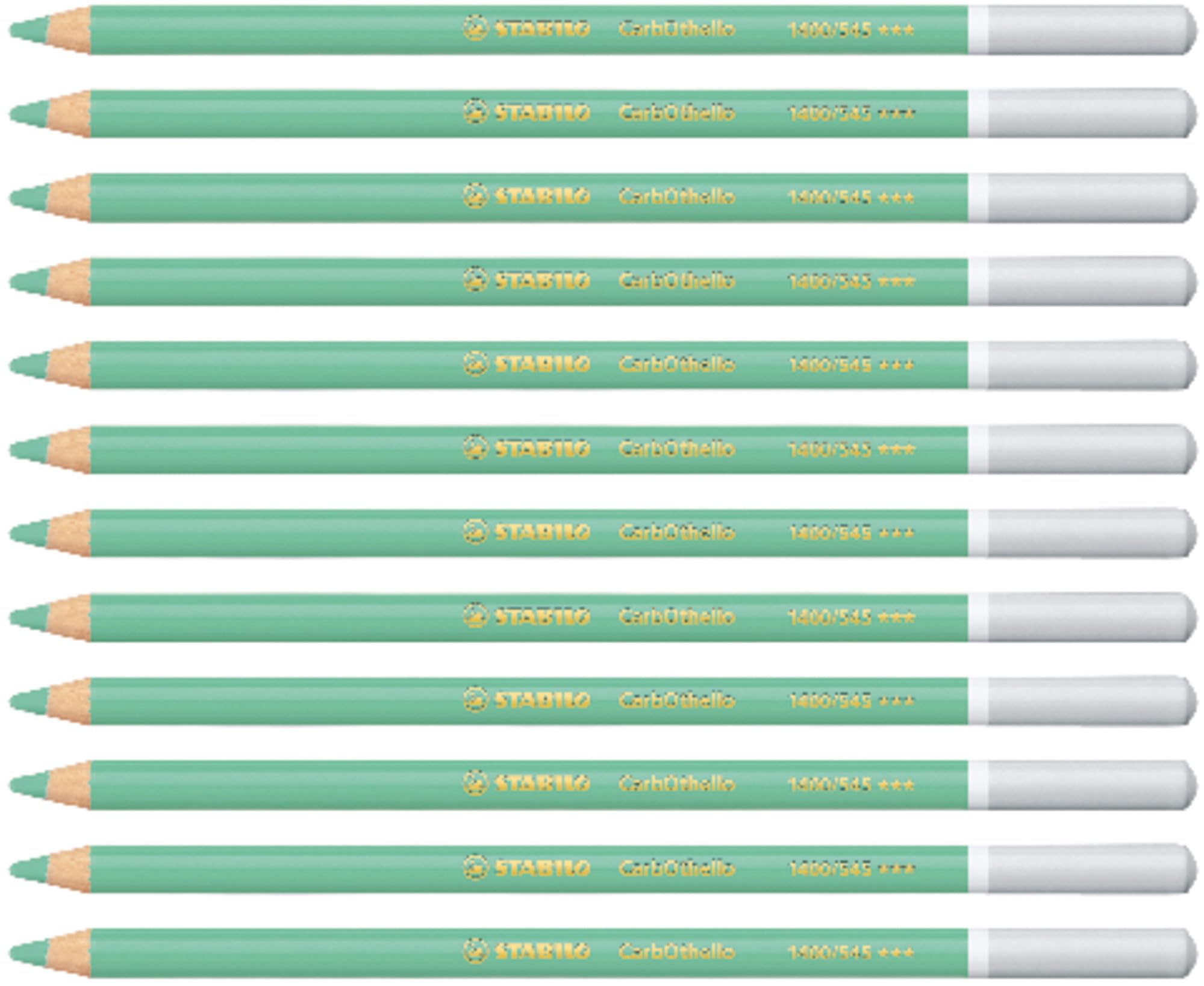 STABILO CarbOthello - Chalk-Pastel Pencil - Pack of 12 - Green Light