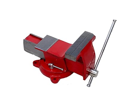 Mk Germany base (8 no.) professional heavy steel Iron Bench Vice heavy duty swivel Base (203mm), red