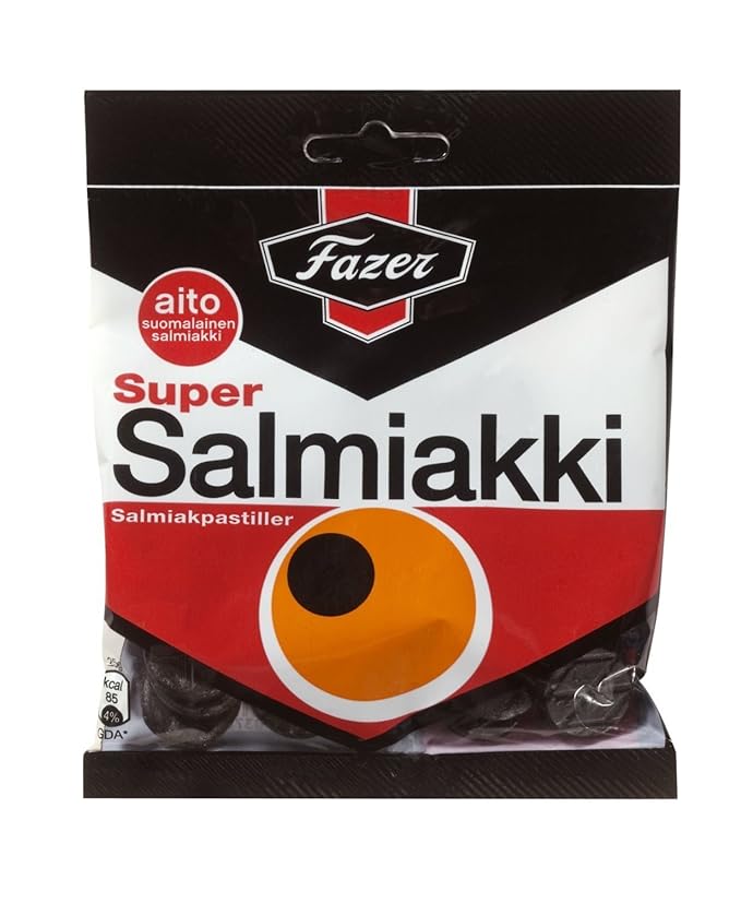 2 Bags x 80g of Fazer Super Salmiakki Original Finnish Salty