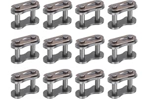 uxcell 16Pcs #60 Chain Master Connector Link Roller, 3/4" Pitch Carbon Steel, Standard Connecting Split Links for 12A Chain