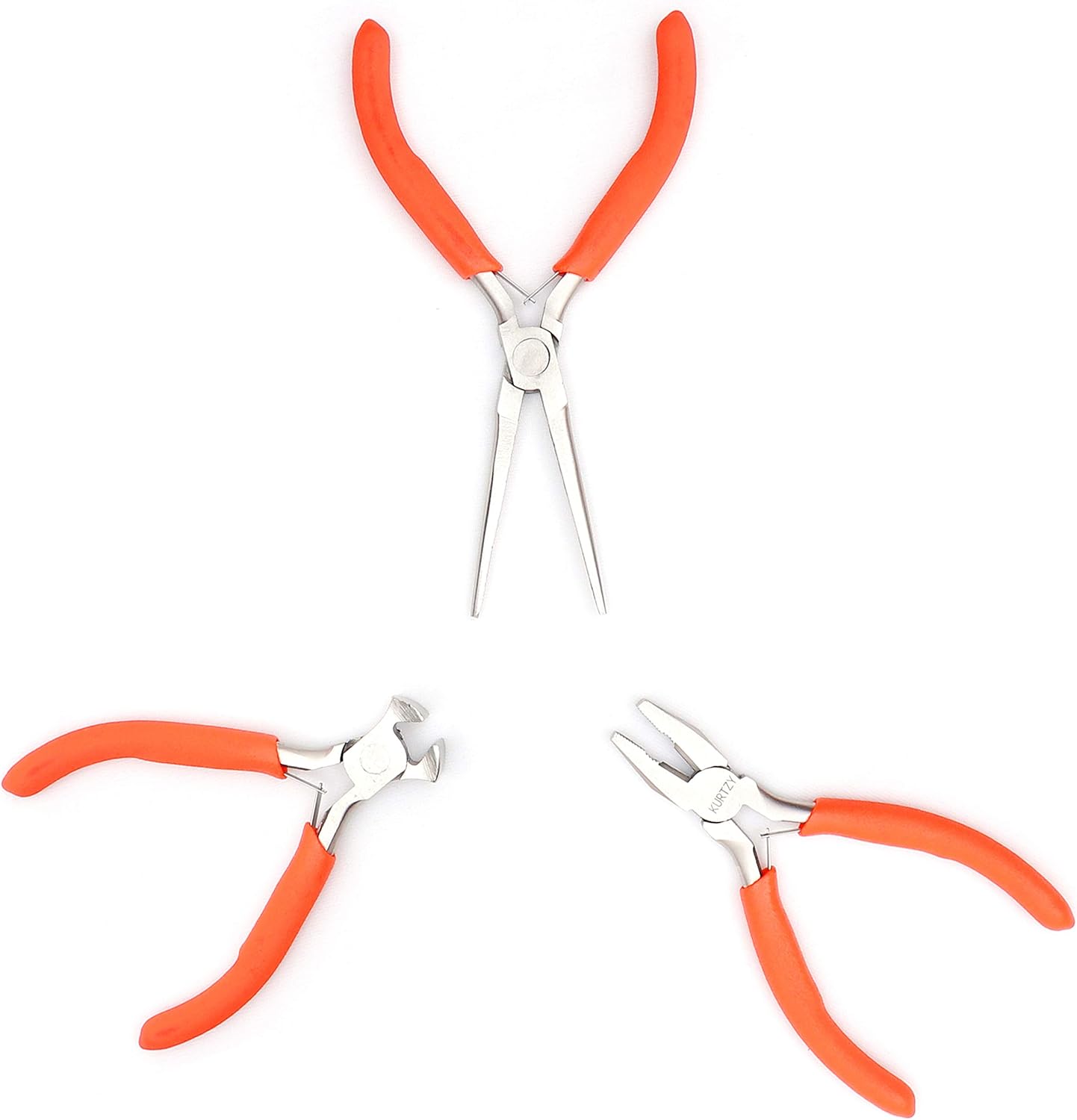 Kurtzy Jewellery Pliers Set (3 Pcs) Long Needle Nose Pliers (14.5cm