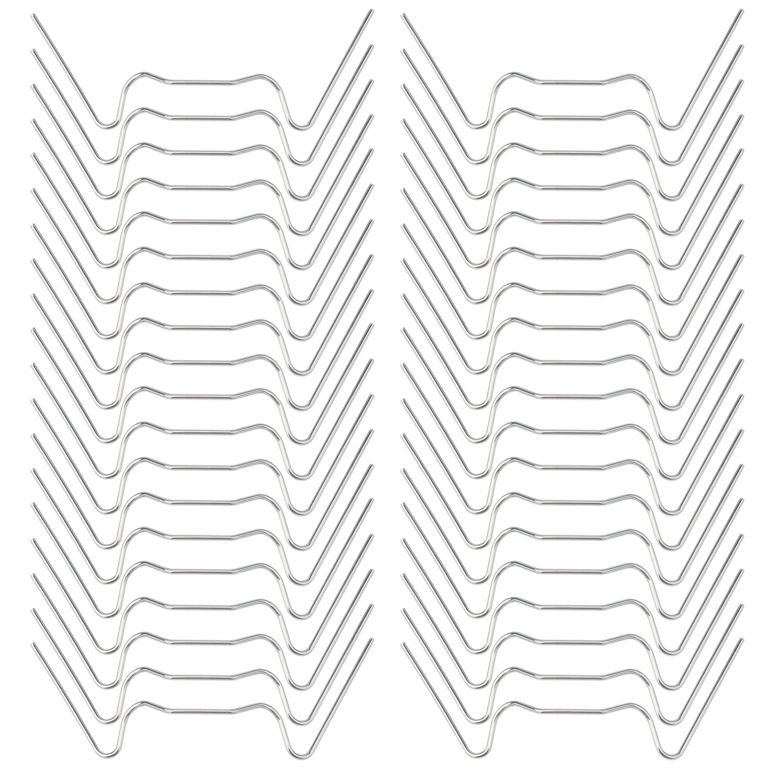 KINGLAKE 100 Pcs Greenhouse Glass W Clips - Stainless Steel - Glazing W Wire Spring Clips for Fixing Aluminium Greenhouses Panels, Polycarbonate Glass Panes