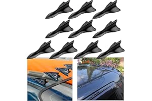 leediga 10 PCS Car Shark Fin Antenna, 1.5" x 3.1" x 0.5" Tail Spoiler Noise and Drag Reduction Antenna, Self-adhesive Installation Roof Rear Bumper Decoration, Universal for Car Accessories (Black)