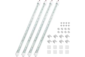 Linkstyle 4PCS 12V Interior LED Light Bar, 48 LEDs Light Strip with Switch, Super Bright 6500K LED Lighting for Car Trailer T