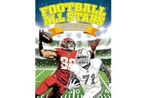 Football All Stars: Players and Team Logos- Sports coloring book for kids and adults!