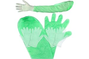 Honeydak 30 Pairs Field Dressing Gloves Disposable Deer Gutting Hunting Cleaning Gloves with Long and Short Mitten Combo PVC