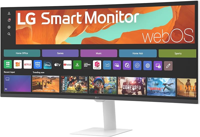 Smart Monitor 34U601SA-W 34 Pouces incurvé - Dalle VA résolution QHD (3440 x 1440), 5ms GtG 100Hz, HDR 10, sRGB 99% (CIE1931), inclinable