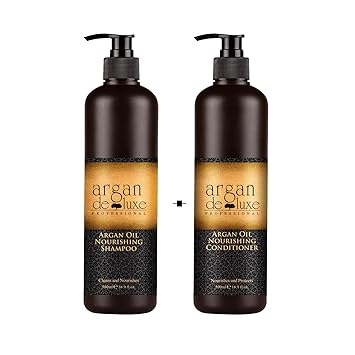 Argan De Luxe 100% Pure Organic Moroccan Argan Oil Nourishing Shampoo 500ml +Conditioner 500ml