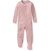 Burt's Bees Baby unisex-baby Honeysoft Sleeper Pajamas, Zip Front Non-slip Footed Footie Pjs, Organic Cotton & Lyocell