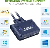 TCNEWCL 4K HDMI KVM Switch 2 Port USB PC Selector 1 Monitor Mouse Keyboard view 5