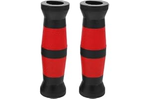 Generic 2pcs Non-Slip Dumbbell Handle Grips with Barbell Bar Cushion, Red-Black Weightlifting Fitness Pads
