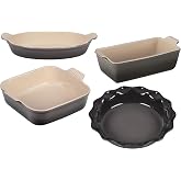 Le Creuset Stoneware 4 PC Heritage Bakeware Set, Oyster