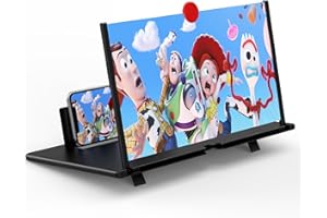 FOPUDY 14" Screen Magnifier for Cell Phone - Mobile Phone 3D HD Magnifying Projector Screen Enlarger for Movies, Videos and Gaming – Foldable Phone Stand with Screen Amplifier–Compatible with All Phones