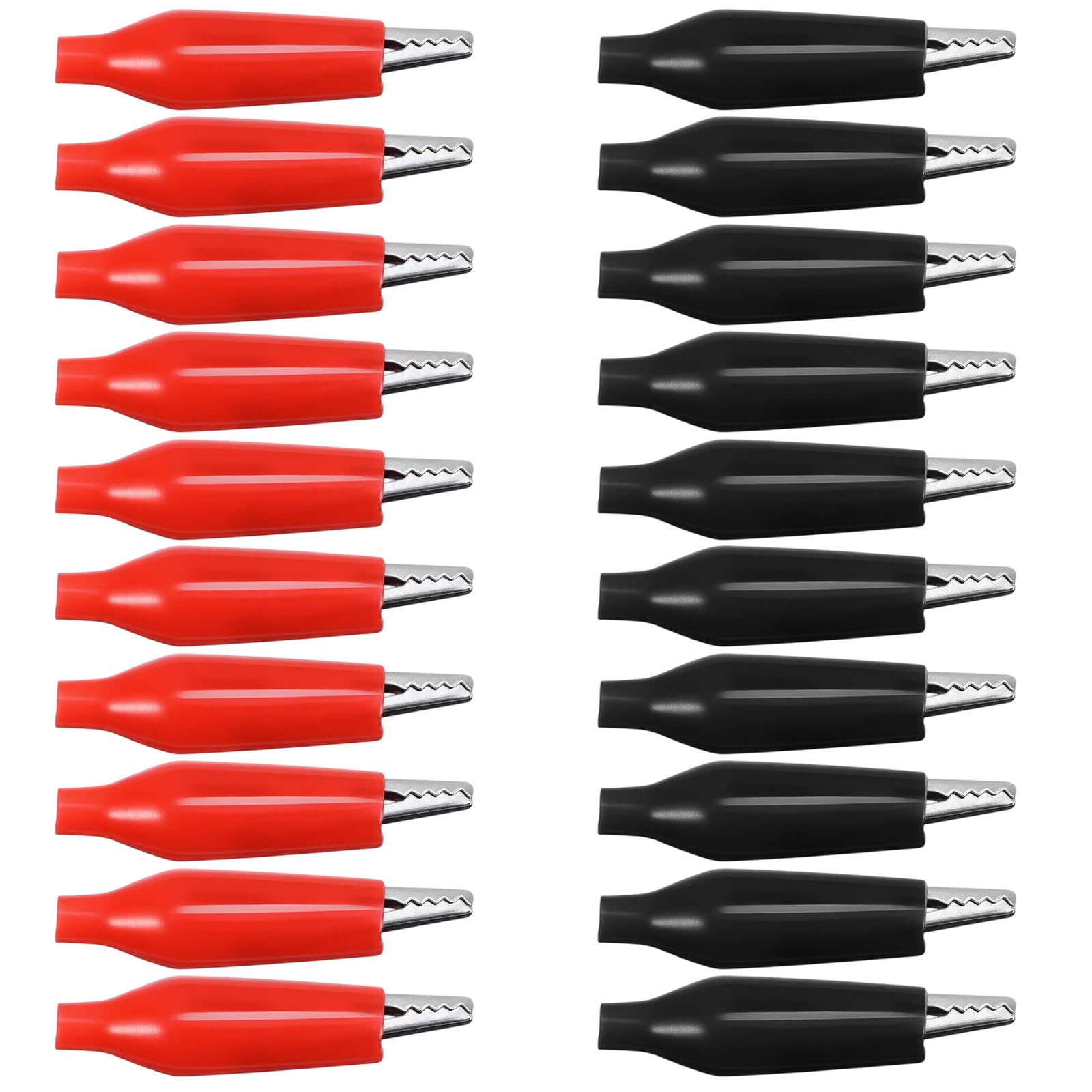 Photo 1 of 20 Pcs Soft Insulated Boots Covered Alligator Clips Medium Black Red Aligator Clips Test Line Clamp for Cable Clip and Laboratory Electric Testing Work