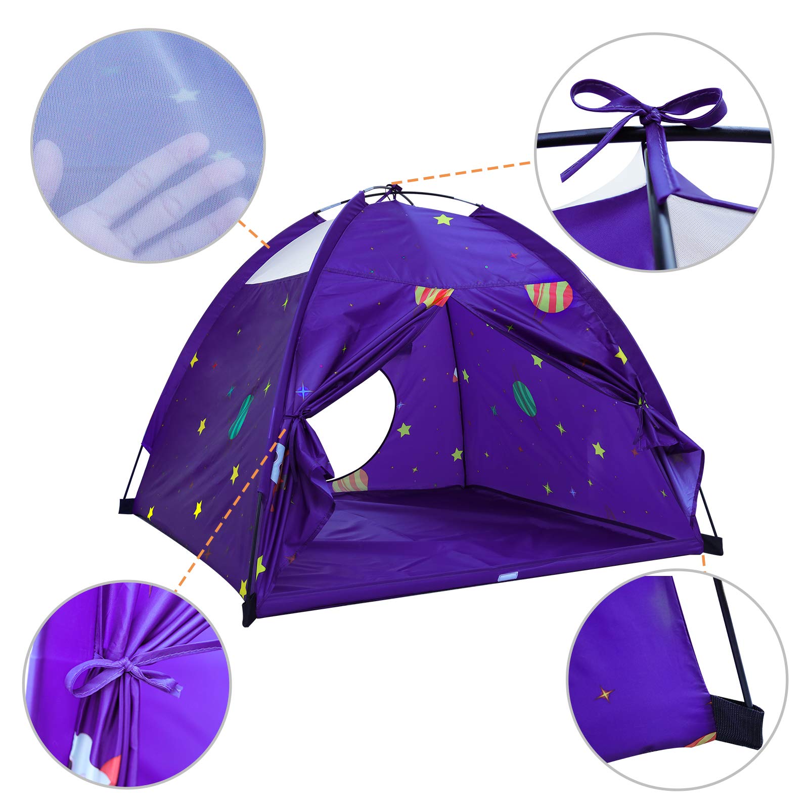 Kids Play Tent Outdoor Boys Indoor Playhouse for Children Tents Toddler Girls Gift Game Play HouseToys (Purple)