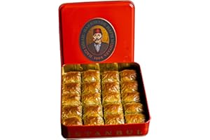 Hafiz Mustafa 1864 Istanbul Baklava Pastry Box - Baked Baklava Dessert Snacks Made from Fresh Phyllo Dough Sheets, Pistachio, Hazelnut, Walnut - Turkish Sweets Tray Gift Ideas for Birthday, Christmas