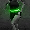BSEEN LED Running Waist Belt - USB Rechargeable Reflective Glowing LED Waistband, Flashing Safety Light Belt for Runners, Joggers, Walkers, Pet Owners, Cyclists