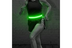 BSEEN LED Running Waist Belt - USB Rechargeable Reflective Glowing LED Waistband, Flashing Safety Light Belt for Runners, Joggers, Walkers, Pet Owners, Cyclists
