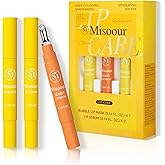 Misoour Lip Serum & Bubble Lip Mask, with Hyaluronic Acid, Vitamin C & Squalane Plumping Lip Treatment, Nourishing Overnight Lip Balm, Hydrating, Exfoliating Lip Scrub Alternative (0.14Fl.Oz, 3-Piece)