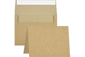 Blank Cards and Envelopes 5x7,50 Pack Brown Kraft Envelopes with Kraft Cards for All Occasions,Invitations Thank You Blank Ca
