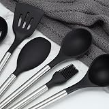BEWOS 38-Piece Silicone Kitchen Utensils Set with Holder and Hooks view 4
