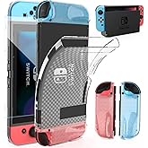 HEYSTOP Protective Case Cover for Nintendo Switch, Case Compatible with Nintendo Switch and JoyCon Controller with a Switch Tempered Glass Screen Protector