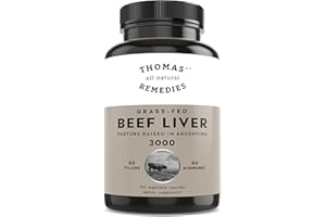 Thomas' all-natural Remedies Grassfed Beef Liver Supplement, 3000mg Liver Support Supplement, Pasture Raised in Argentina, Non-GMO & Hormone Free (180 Caps)