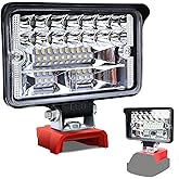 Fiihio Cordless LED Work Light for Milwaukee 18V Lithium Batteries, 80W 6500LM Adjustable Portable Flood Lights for Job Site 
