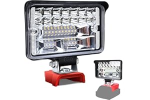 Fiihio Cordless LED Work Light for Milwaukee 18V Lithium Batteries, 80W 6500LM Adjustable Portable Flood Lights for Job Site 