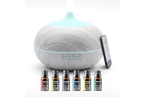 Large Capacity 550ML Essential Oil Diffuser,Small Humidifier Cool Mist with 7 LED Color Lights Waterless Auto-Off for Off Bed