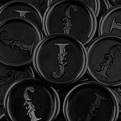 25Pcs Black Wax Seal Stickers Handmade Vintage