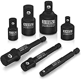 Neiko 00298A Impact Extension & Socket Adapter, 7Piece Set | 1/4" Hex Shank Drill Extension | CR-V Steel