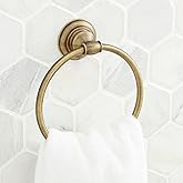 Signature Hardware 948236 Beasley 6-1/2" Wall-Mounted Towel Ring - Aged Brass