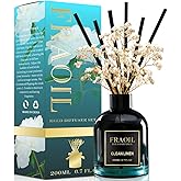 Clean Linen Reed Diffuser, Reed Diffuser Set 6.7 fl oz (200 ml) with 6 Reed Sticks, Home Fragrance Reed Diffuser for Bathroom Shelf House Bedroom Office Decor