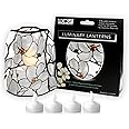 MODGY Luminary Lanterns 4-Pack - Floating LED Candles with Batteries Included - Luminaries are Great for Weddings, Parties, Patios & Celebrations of All Kinds (Louis C. Tiffany Magnolia Window)