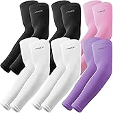 YQXCC 6 Pairs Arm Sleeves for Men Women | UPF 50 Cooling UV Sun Protection | Sports Compression Sleeves