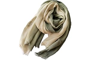ANIDL Cotton Linen Fashion Scarf,Gradient Two-tone Four Season Scarf Shawl Beach Gauze,Long Lightweight Travel scarf 75"×35"
