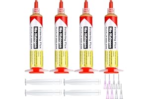 Treela 4 Pack 10ml 8341 No Clean Solder Flux Paste, 10cc Solder Flux Syringe for Electronics Soldering, Tin Soldering, Rosin Paste for Electronics Desoldering Repair Circuit Board Electrical Component