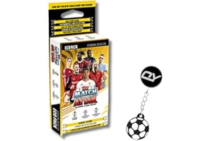 OY GIFTS Match Attax Soccer Cards 24/25 UEFA Champions League Eco Pack + Random Ltd Edition & Football Keyring - Premier League Soccer Cards, Soccer Trading Cards 2024, Topps Match Attax Soccer Cards 24/25