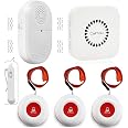thumbnail image 2 of Wireless Caregiver Pager System - 1 Receiver + 2 Call Buttons With Vibration & 52 Melodies For Elderly Care 2 of 10