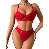 Avidlove Lingerie for Women 2 Pieces Lingerie Set Lace Bra and Panty Sets Sexy Babydoll Underwear