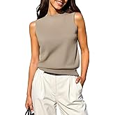 Danny D Women's Sleeveless Sweater Vest Summer Crew Neck Ribbed Knit Pullover Tank Tops