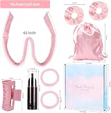 AliLeader Heatless Curlers Headband Pink No Heat Hair Curlers 155cm Velour view 4